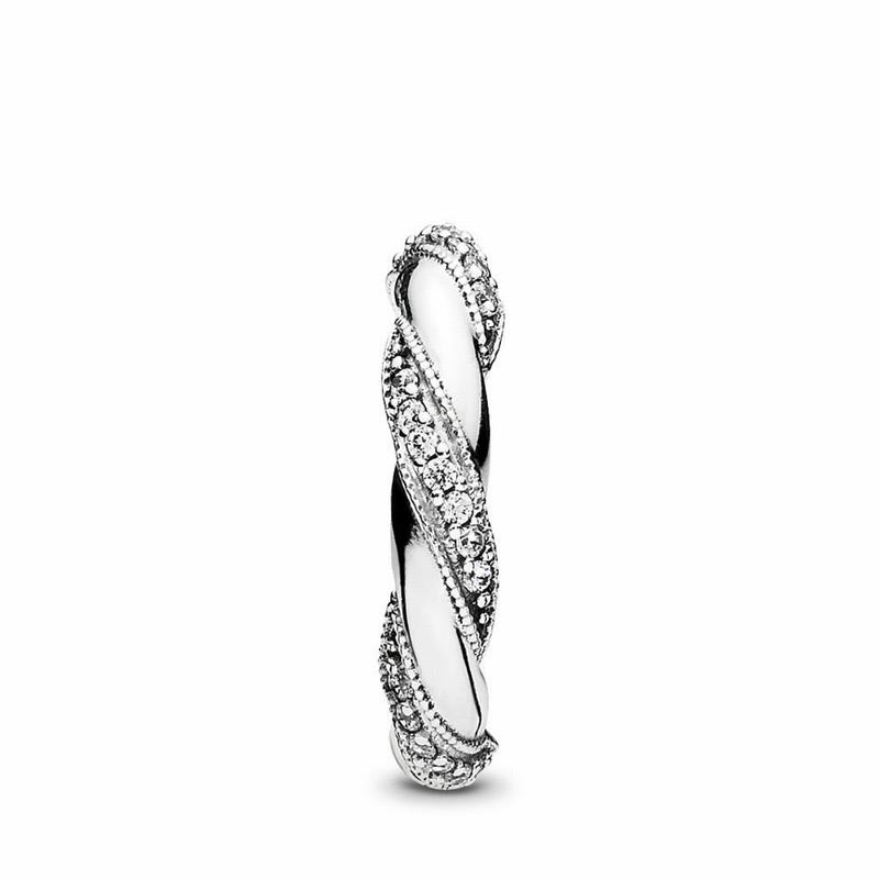 Pandora Dreams Of Love Stackable Ring Ireland - Sterling Silver/Cubic Zirconia - 135806SGP